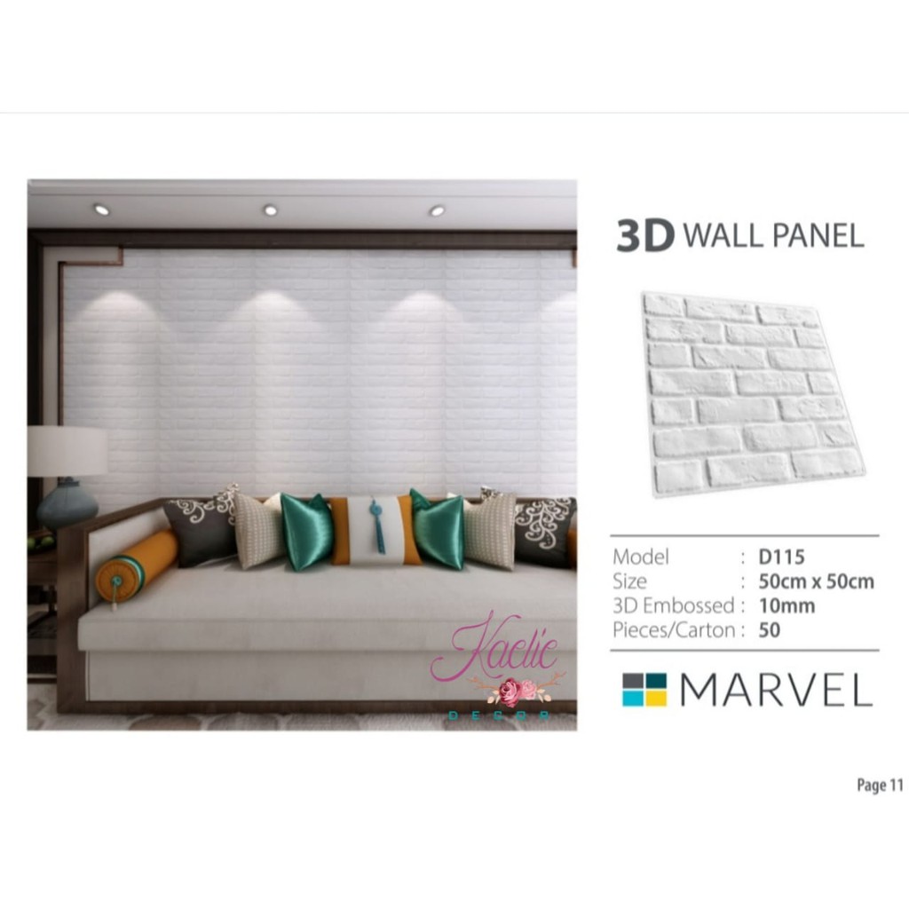 3D Wall Panel PVC 50x50cm D115