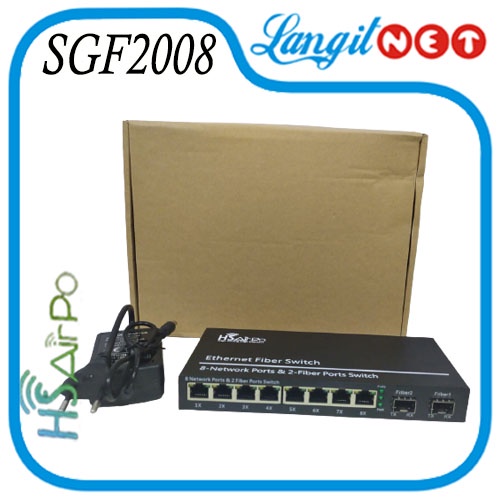 HSAIRPO SGF2008 SWITCH GIGABITE 8 PORT ETH 2X SFP