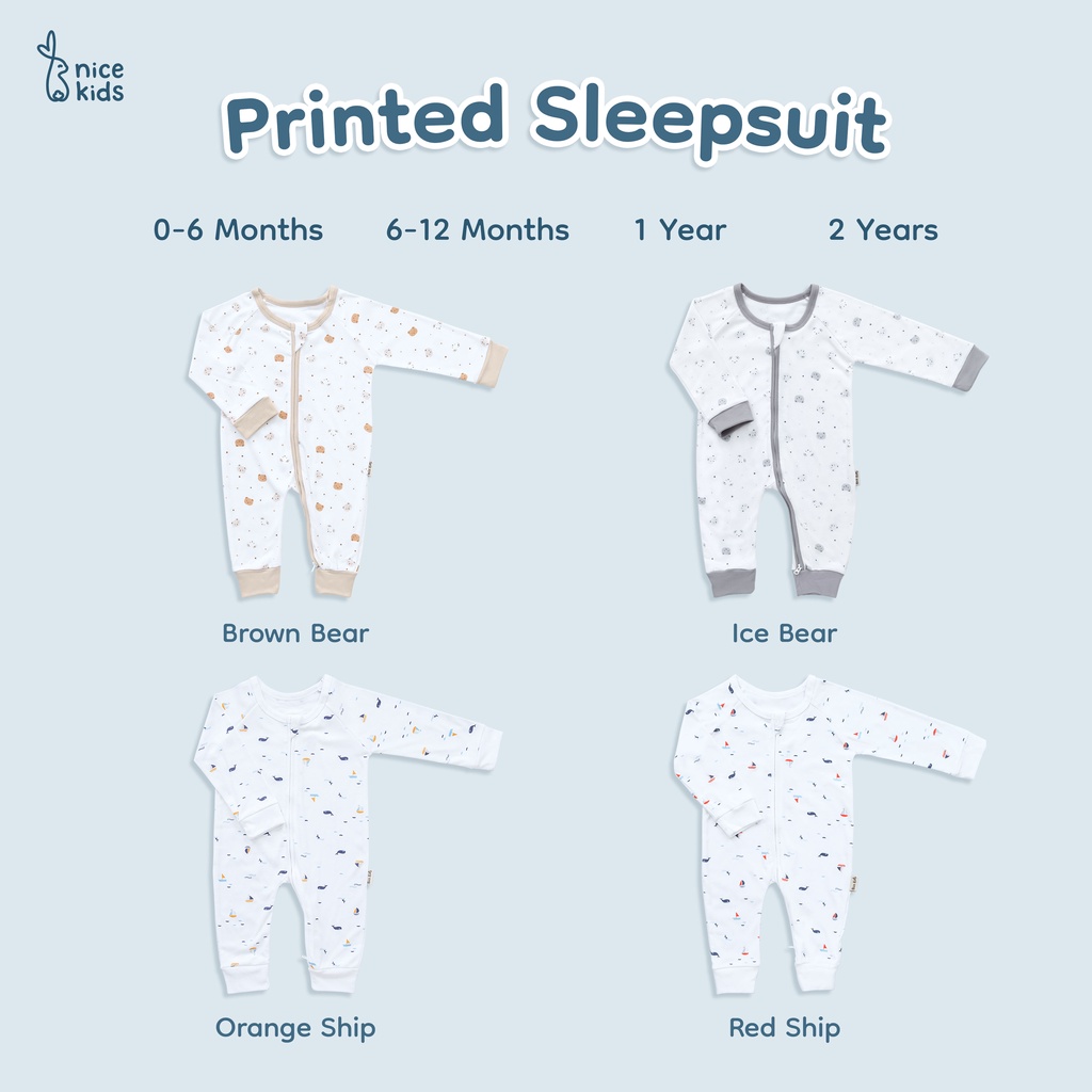 Nice Kids - Printed Sleepsuit (Jumper Bayi 0-2 Tahun)