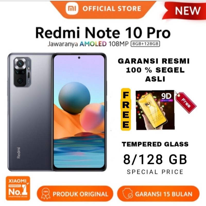 XIAOMI REDMI NOTE 10 PRO 8/128 6/128 GB ORIGINAL GARANSI RESMI-ONYX GRAY