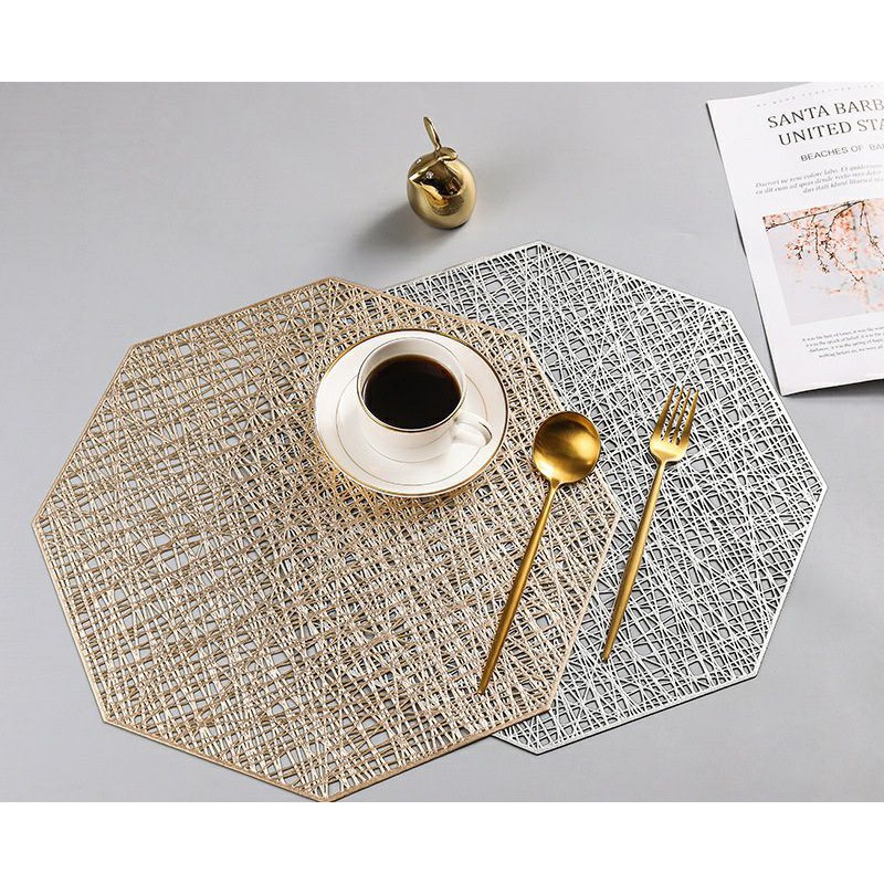 PVC elegant Placemat / Tatakan piring meja makan motif