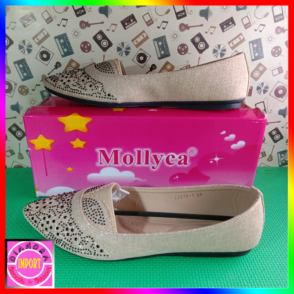 Sepatu Wanita MOLLYCA ORI Warna Emas