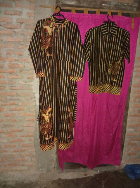 Couple Batik Keluarga Sarimbit Gamis Keluarga Set Ayah Ibu&anak