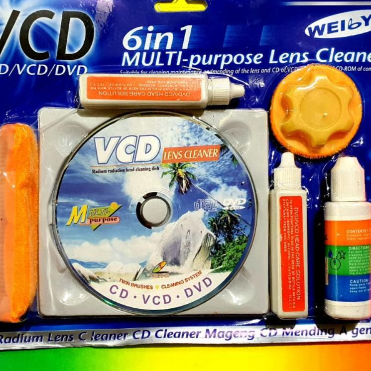 Diskon s/d 40% VCD CLEANER 6 IN 1 MULTI PURPOSE - ALAT PEMBERSIH OPTIK DVD PLAYER / CD ROM KOMPUTER / PLAYER MOBIL