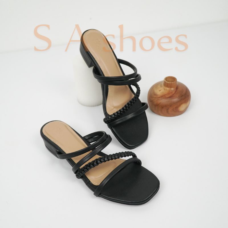 Sandal Wanita Hak Tahu 3cm Soft/Tali kepang SA95 05