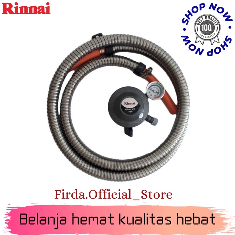 SELANG GAS + REGULATOR RINNAI RG-622MS / RG 622 MS [Paket Meteran] (GARANSI RESMI)