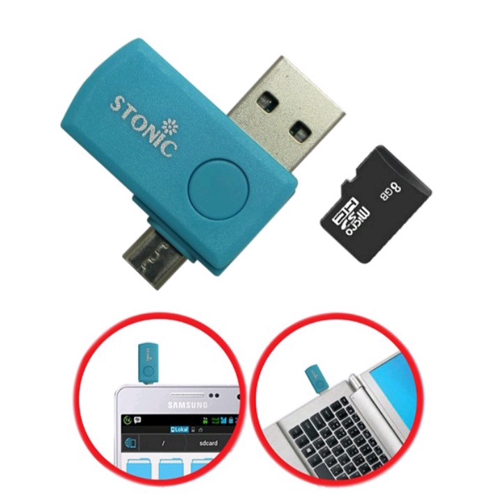 OTG Adapter USB to Micro USB/Flashdisk Komputer PC Laptop MIcro SD Android Stonic 902