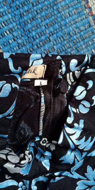 Batik Tunik Mutiara / Tunik Terbaru / Hrb026 / Prada Mutiara / Biru / Mlxl / Tunik Termurah