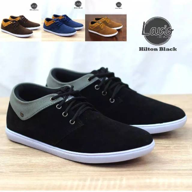 Sepatu Casual kantoran Pria Lavio Hilton Warna Hitam - Coklat - Nevy - Mocca Bandung90