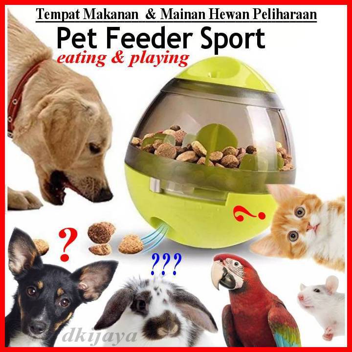 Tempat Makan Hewan Peliharaan Mainan anjing kucing hamster kelinci Pet Feeder Eating Sport Play Toys