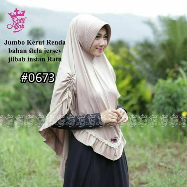 Kerut renda jumbo Ori ratu hijab
