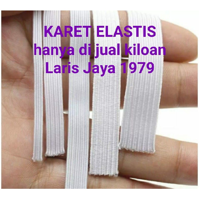 Karet Elastis Putih Kiloan Uk 4cm Uk 3cm Uk 2,5cm uk 2cm