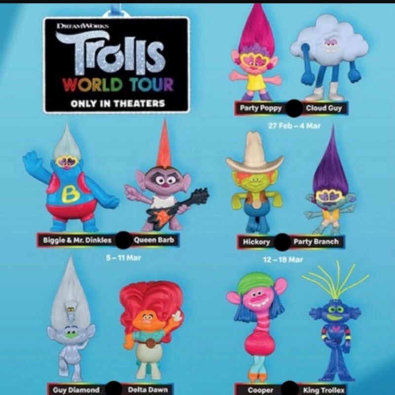 Mainan Trolls Happy Meal McDonalds (per pcs)