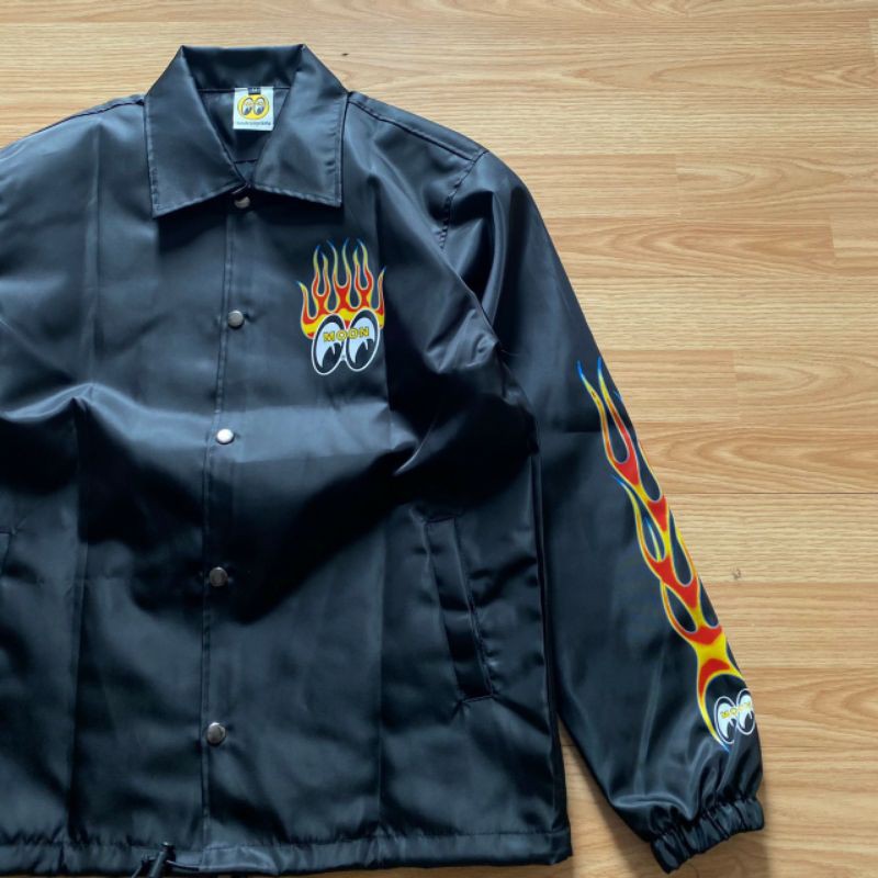 JAKET COACH DISTRO PRIA MOONEYES FLAMIN PREMIUM