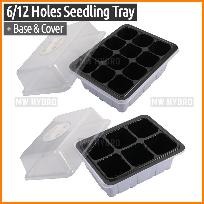 Tray Semai 6 Lubang + Alas + Tutup / 6H Seedling Tray, Base &amp; Cover