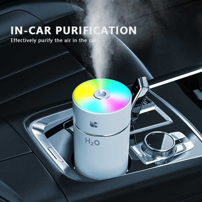 [ORIGINAL] Aromatherapy Car Home Office Humidifier Air Diffuser Alat Pelembab Mengharumkan Udara Rechargeable RGB Fogging Terbaru Anti Virus Bakteri Sehat Putih