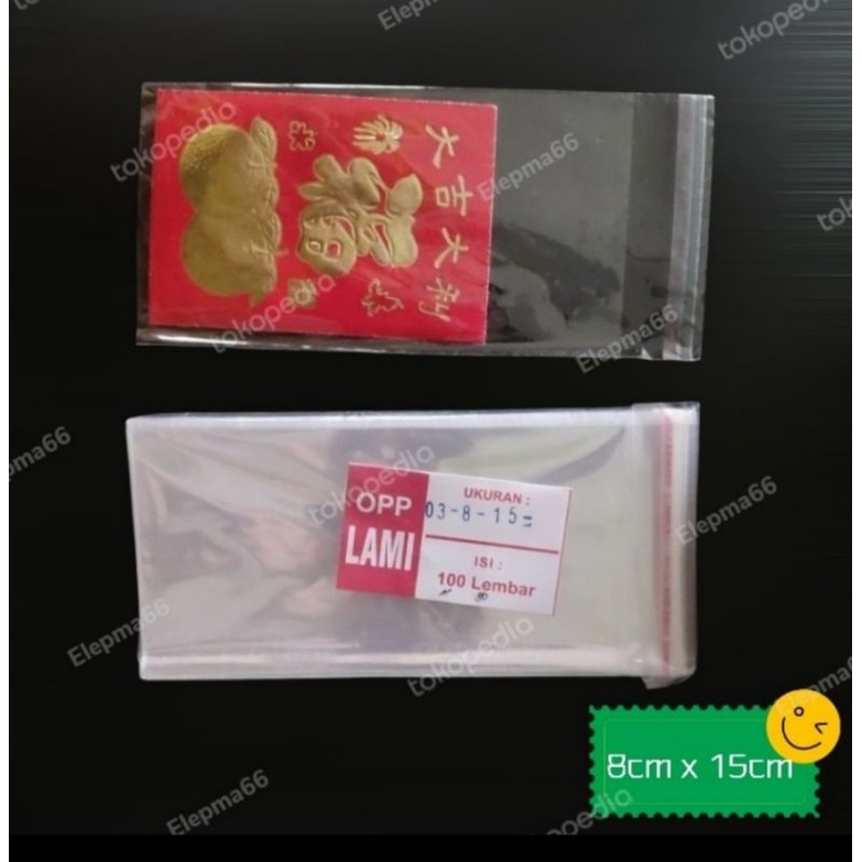 

PLASTIK OPP LEM BENING PEREKAT 8x15 Cm/PLASTIK SOUVENIR BENING (ISI 100 LEMBAR)