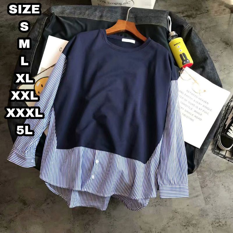 alleen Kemeja Wanita Atasan Jumbo Blouse Big size Pakaian Wanita Over
Size S M L XL XXL XXXL 5L