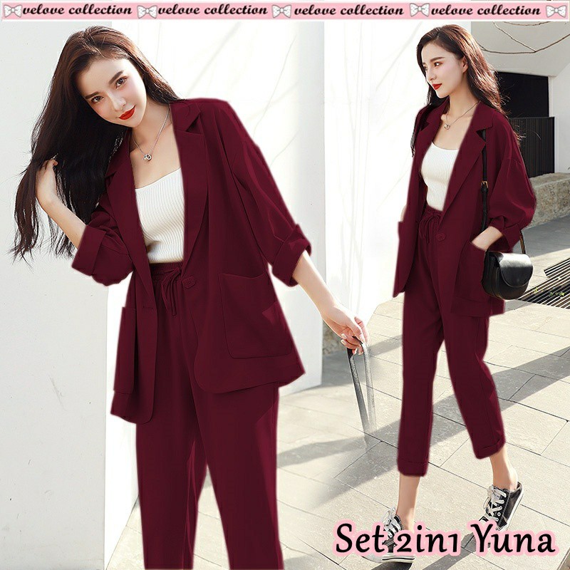 JYACOLLECTION-SETELAN WANITA TERBARU-SETELAN WANITA REMAJA-SETELAN WANITA KOREA-SET BLEAZER TERBARU