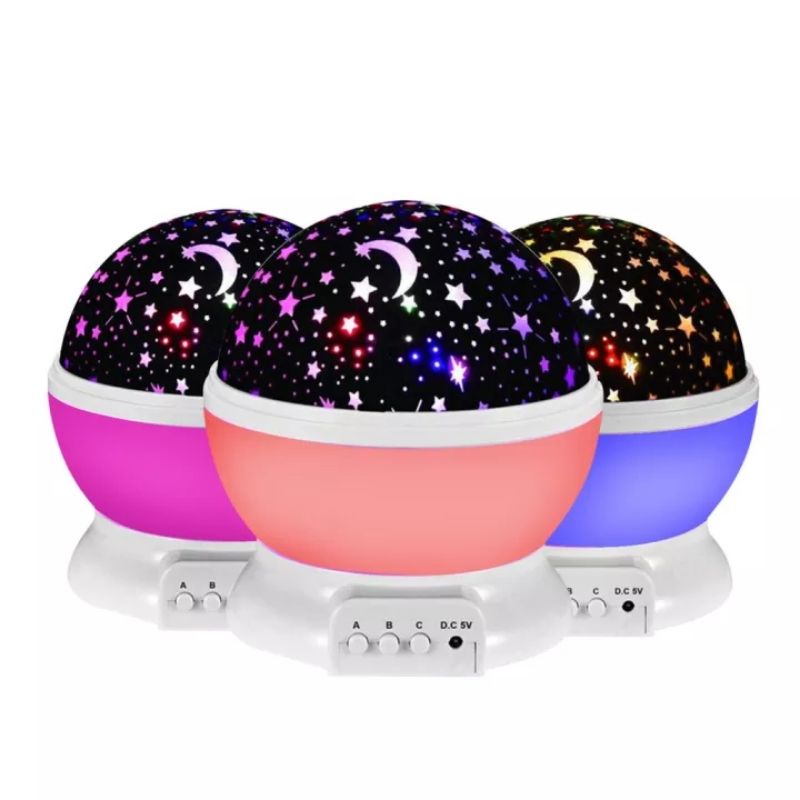 Lampu Tidur LED proyeksi unik Hias Kamar Ruang Kerja motif Moon and star sky galaxy Light L-03