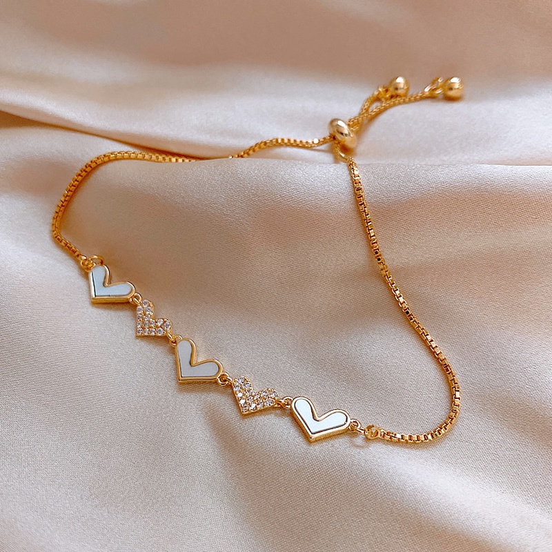 Gelang Adjustable Desain Hati Untuk Wanita