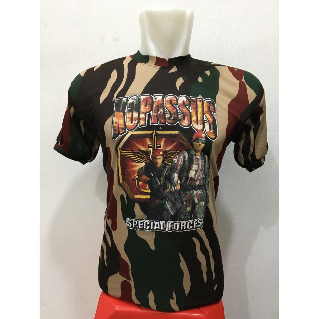 Kaos Loreng Kopassus - Kaos Loreng - Kaos Army - Kaos Lengan Pendek