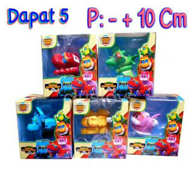 Robot gogo dino 1 set isi 5 bisa berubah jadi dino dan mobil okok transforms transformer