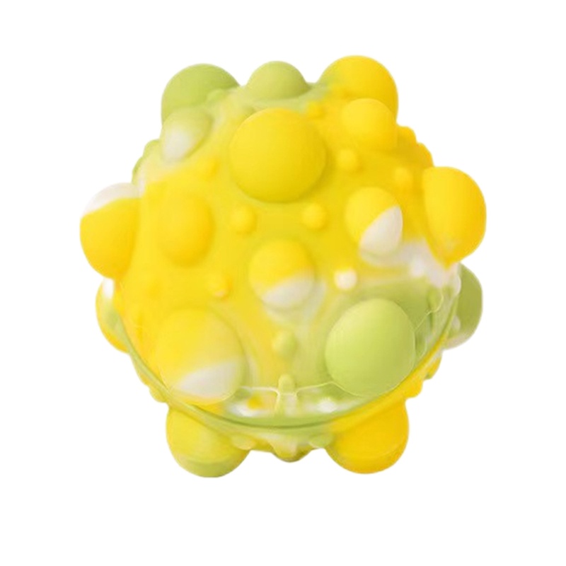 Pop It Murah Mainan Bola Remas 3D Bahan Silikon Anti Stress Untuk Mainan Penghilang Stress-YellowWhite Green