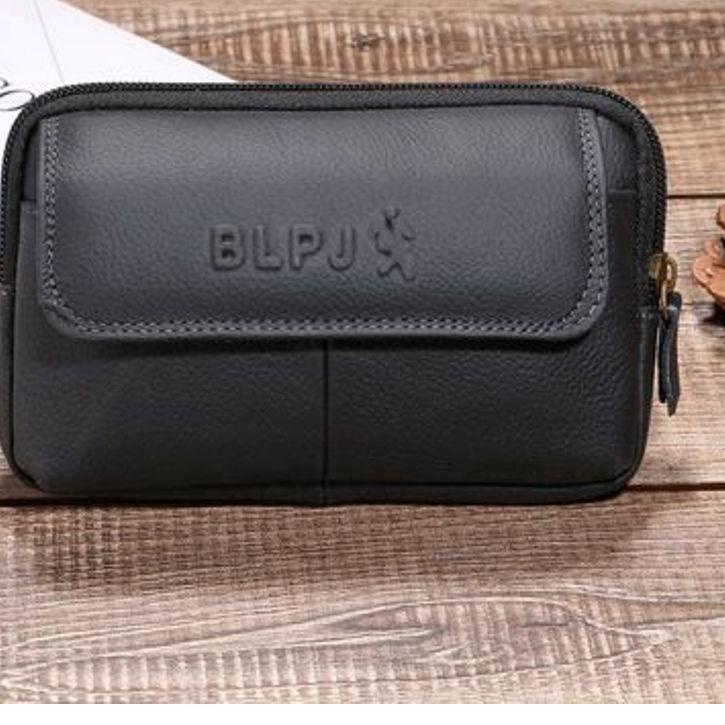 Sarung hp pinggang kulit asli import dompet 5 5,5 6 inch model rebah tidur (S-BJH) ✹
