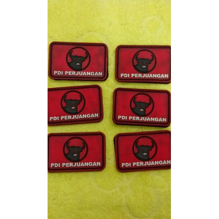 patch ruber pdi perjuangan / emblem perekat pdi perjuangan/ petch karet pdi perjuangan