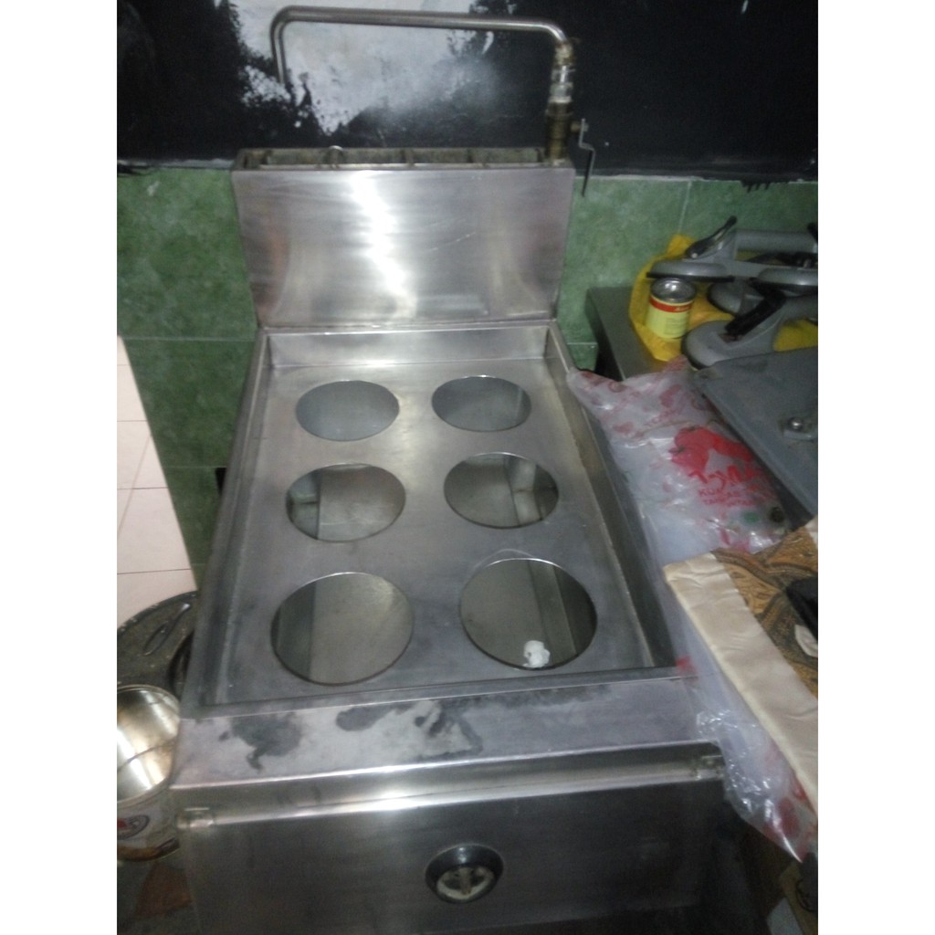 Noodle Boiler Stainless 6 Lubang model gas Uk. 70x40x85 cm-Second/Seken/Bekas Resto