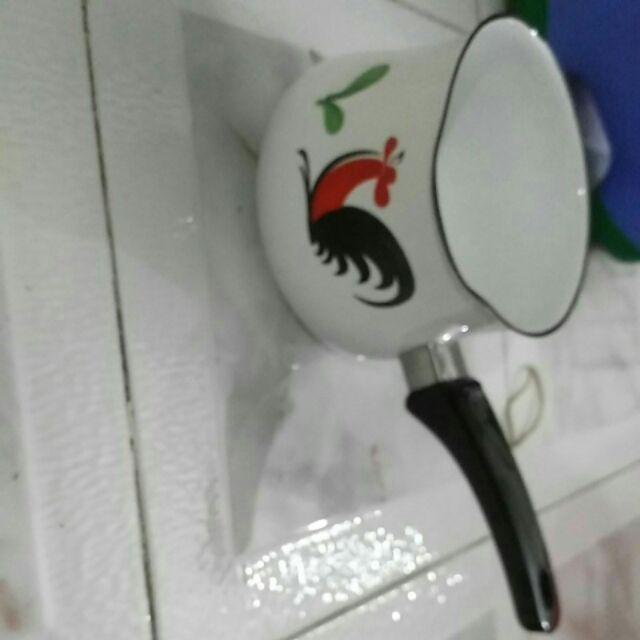 Panci Enamel Single Handle Kukuruyuk Milk Pan Ejire Kedaung