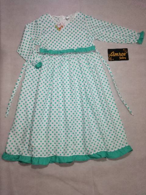 Gamis anak perempuan polkadot