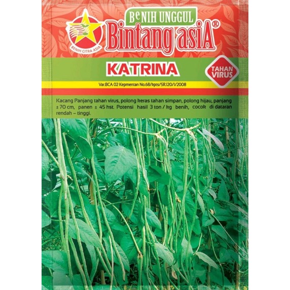BENIH KACANG PANJANG KATRINA BINTANG ASIA KEMASAN 500GR KACANG PANJANG TAHAN VIRUS