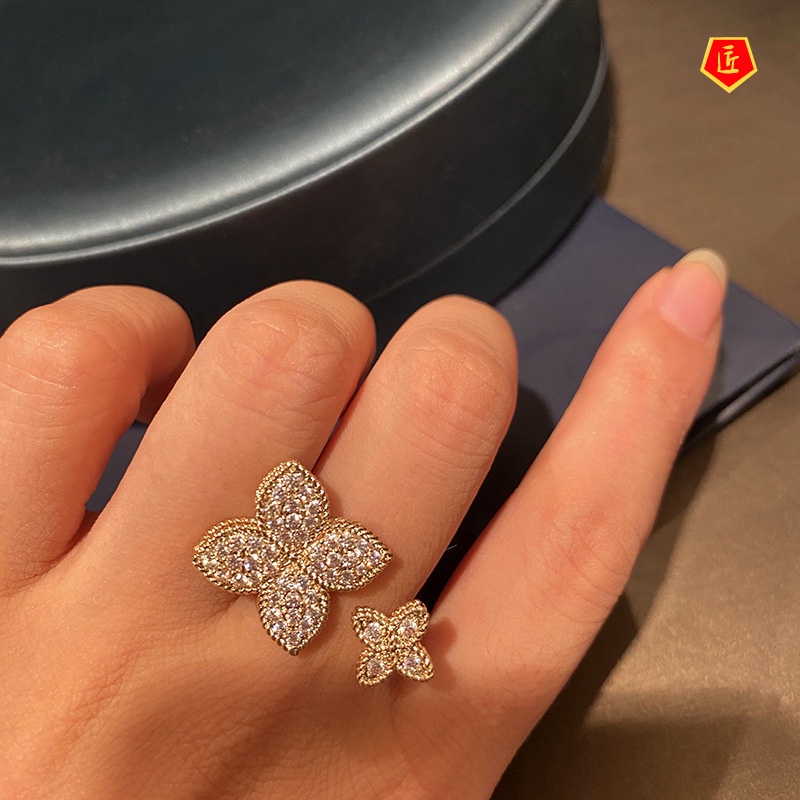 [Ready Stock]Four-Leaf Flower Ring Female Fashion