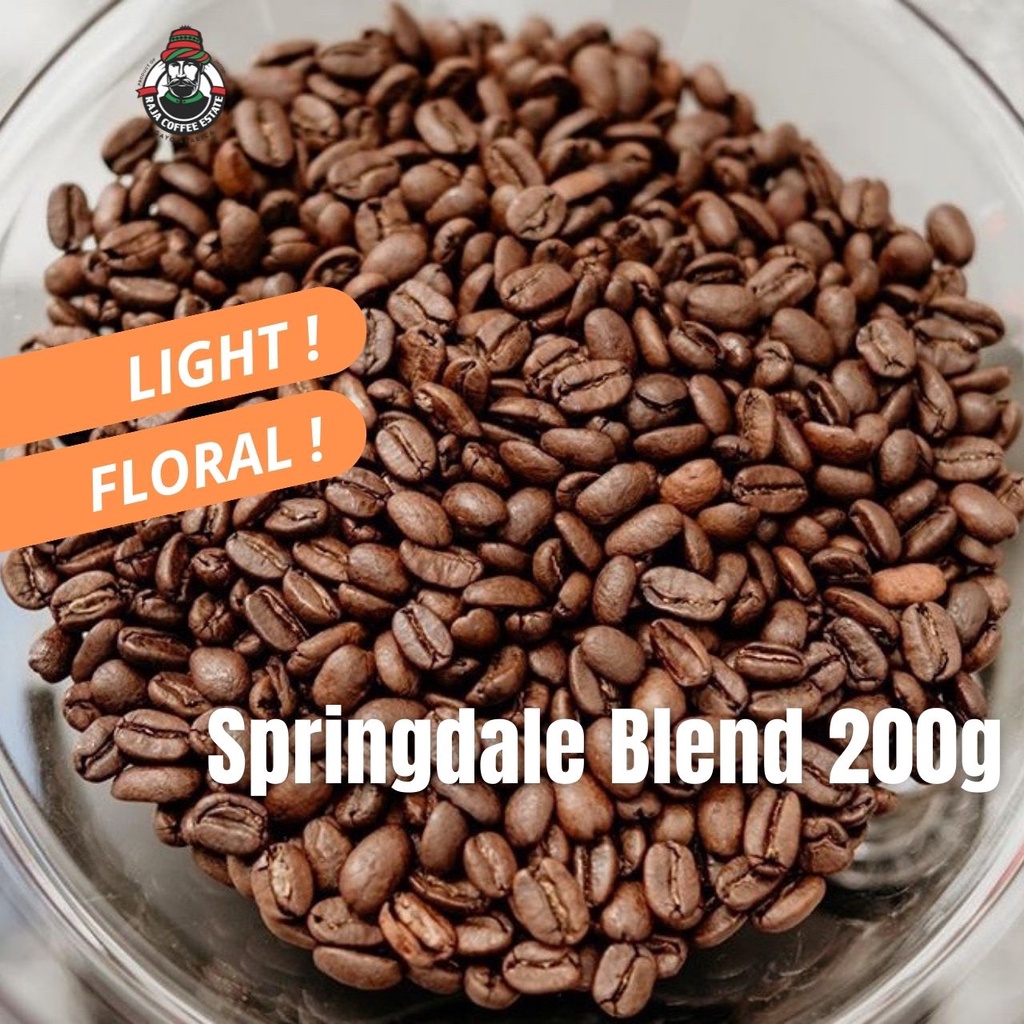 

RAJA COFFEE ESTATE SPRINGDALE BLEND 200G KOPI BIJI BUBUK ARABIKA ACEH GAYO JAMIN FRESH ROAST
