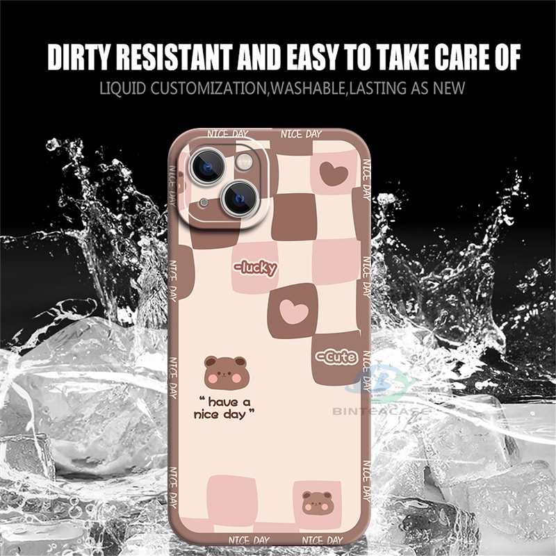 Redmi 10 5G 10C 10A 9C 9T 9A Redmi Note 11S 11 Pro Note10 5G Note 10S Note9 Note8 Note7 Poco F4 F3 M3 Pro X3 Pro NFC Cute Bear Motif Kotak Pink Silikon Casing Ponsel Binteacase