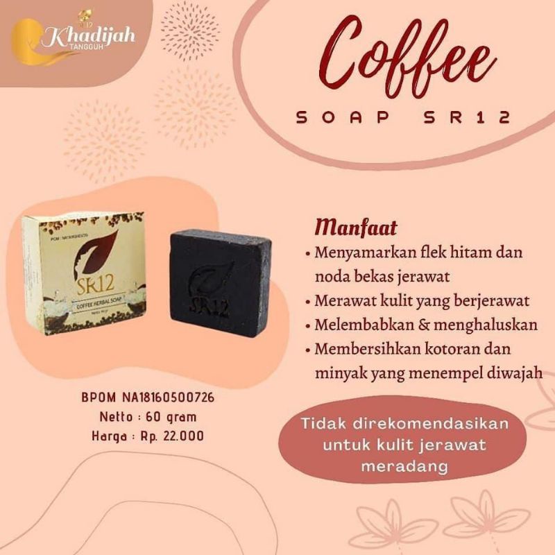 Coffee Soap SR12/ sabun penghilang flek hitam SR12