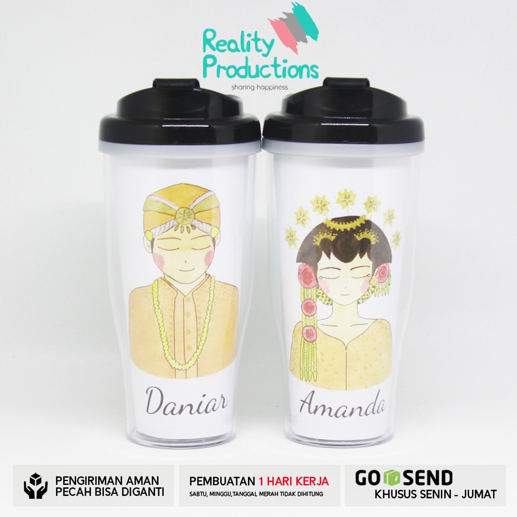 Tumbler Couple Pengantin Jawa untuk Kado Pernikahan