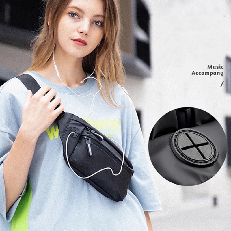 PROMO Tas Selempang Pria Waterproof /  Waistbag Anti Air Tas Slempang Pria Wanita Keren Trendy