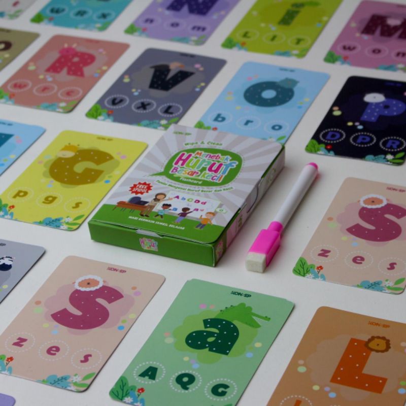 FLASH CARD Wipe and clean mainan edukasi belajar menulis huruf hijaiyah angka