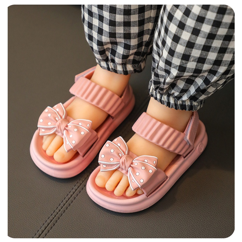 250 NEW Sandal jelly / Sepatu sandal anak perempuan motif pita polkadot