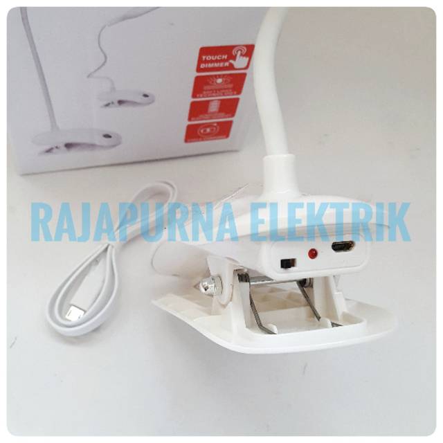 Lampu Belajar Led Jepit Sensor Sentuh Aoki Ak 6038 - Desk Lamp ORIGINAL