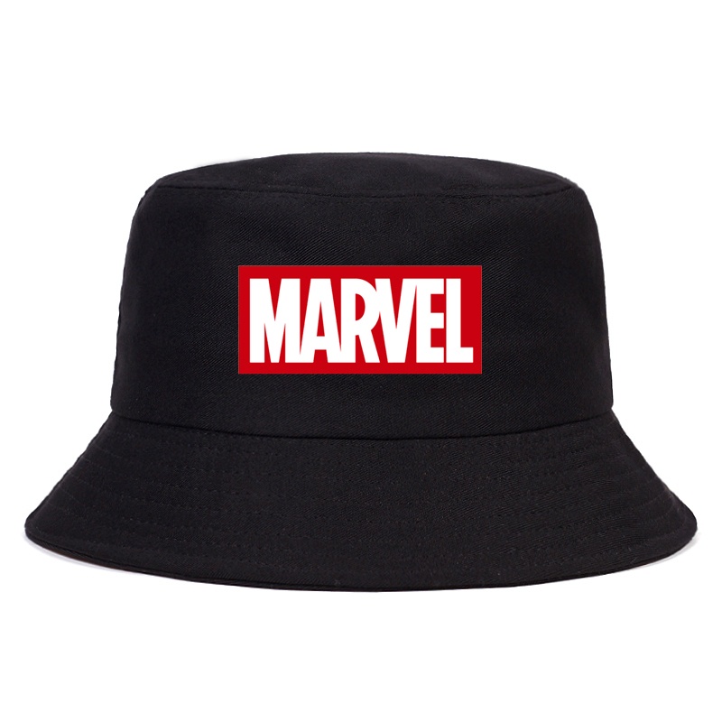 Topi bucket Motif Marvel Comics Avengers Gaya hip-hop Untuk Pria Dan Wanita