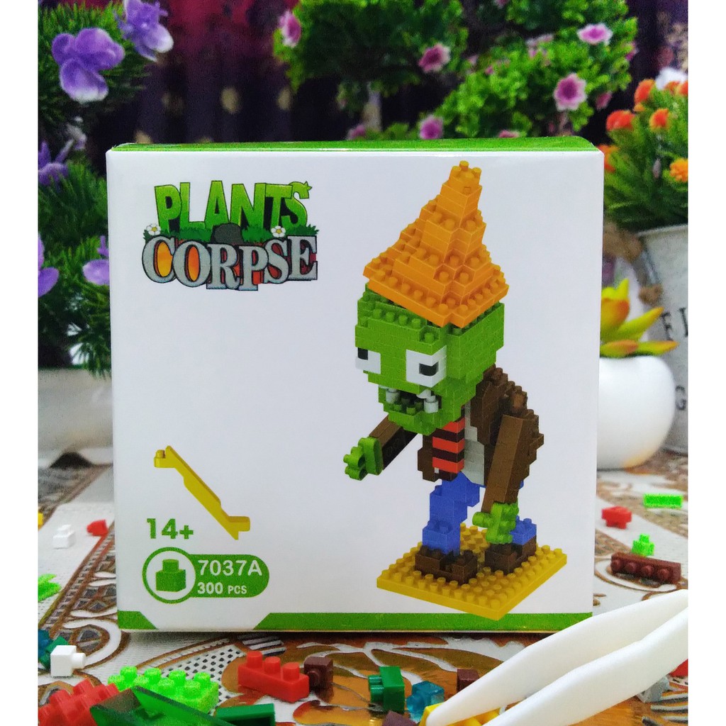 CONE HEAD ZOMBIE NANO BLOCK LBOYU LEGO PLANT CORPSE PLANT VS ZOMBIE