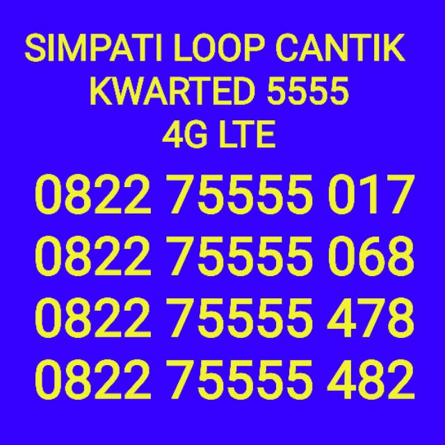 Nomor simpati loop cantik nomor cantik kwarted 5555 8