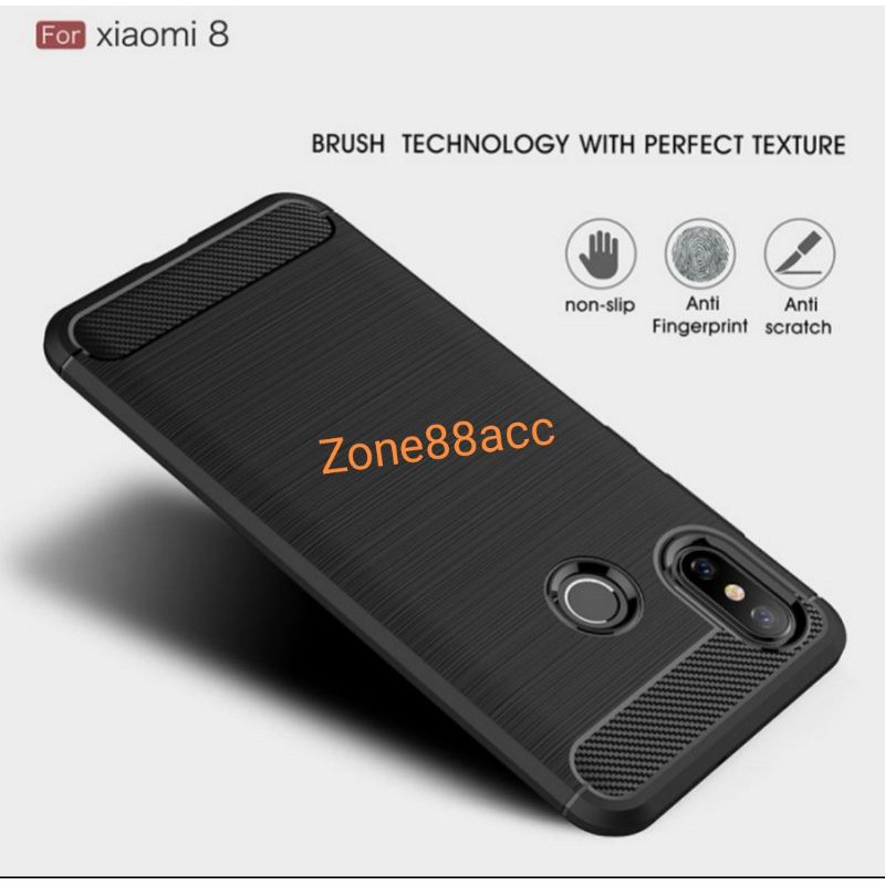 Silicon Case XIAOMI Mi8 Mi 8 Softcase iPAKY Carbon Casing Cover TPU