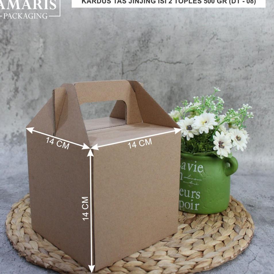 

☀ Kardus Die Cut Tas Jinjing Isi 2 Toples 500 Gr Isi 10 Pcs DT-08 Amaris Packaging ●