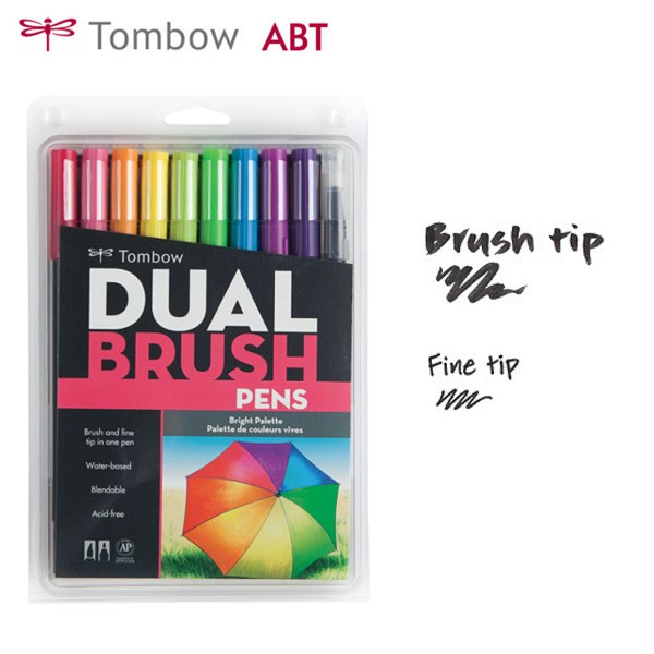 

Tombow Dual Brush Pen ABT Bright Color Set 10