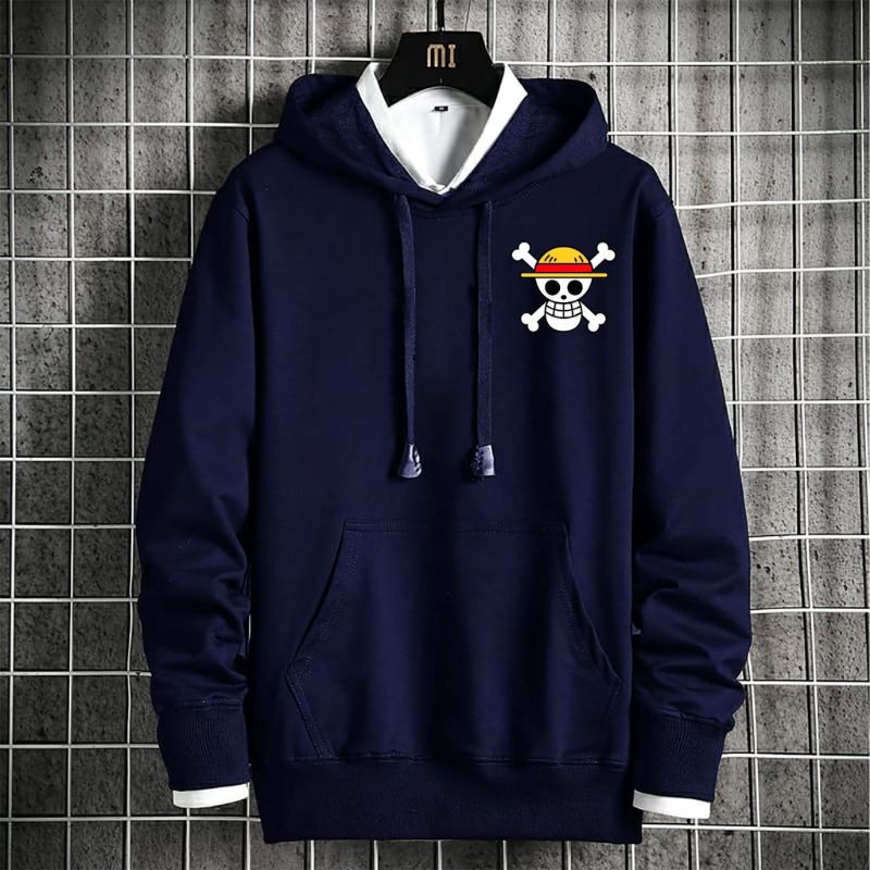 [Promo Sale] Sweater Hoodie Anime One Piece Jolly Roger Pria Wanita L-XXL